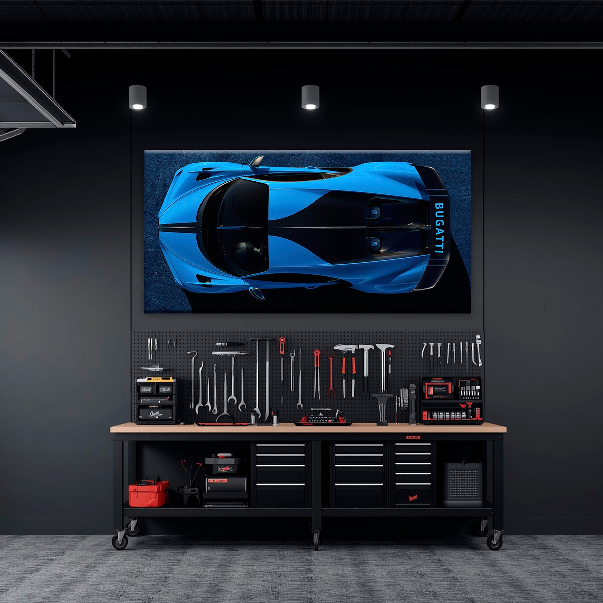 Bugatti Chiron Pur Sport Blue Apex Wall Art – Hypercar Canvas Print Cars