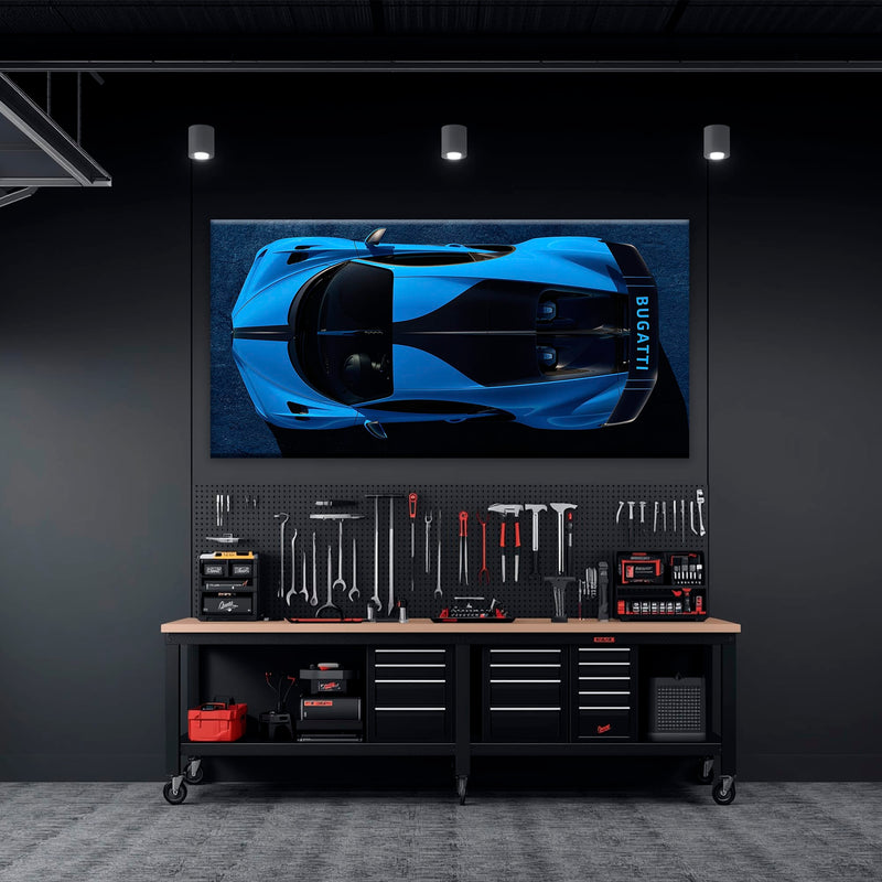 Bugatti Chiron Pur Sport Blue Apex Wall Art – Hypercar Canvas Print Cars