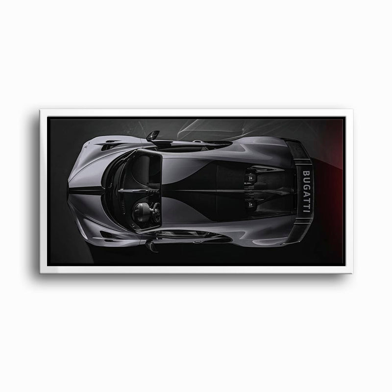 Bugatti Silver Phantom Wall Art – Gray Top View Supercar Canvas Print Cars