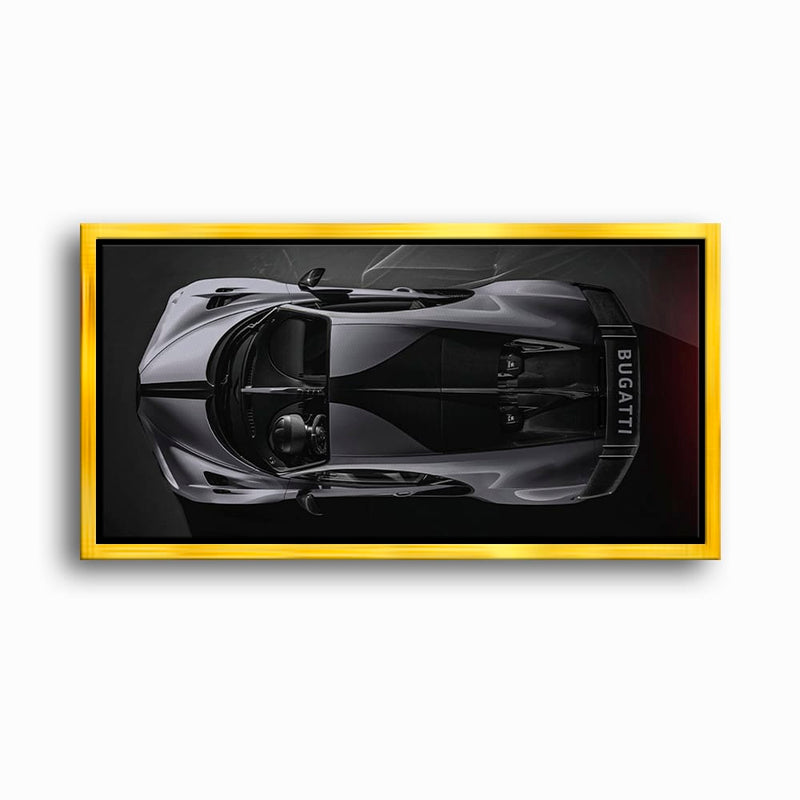 Bugatti Silver Phantom Wall Art – Gray Top View Supercar Canvas Print Cars