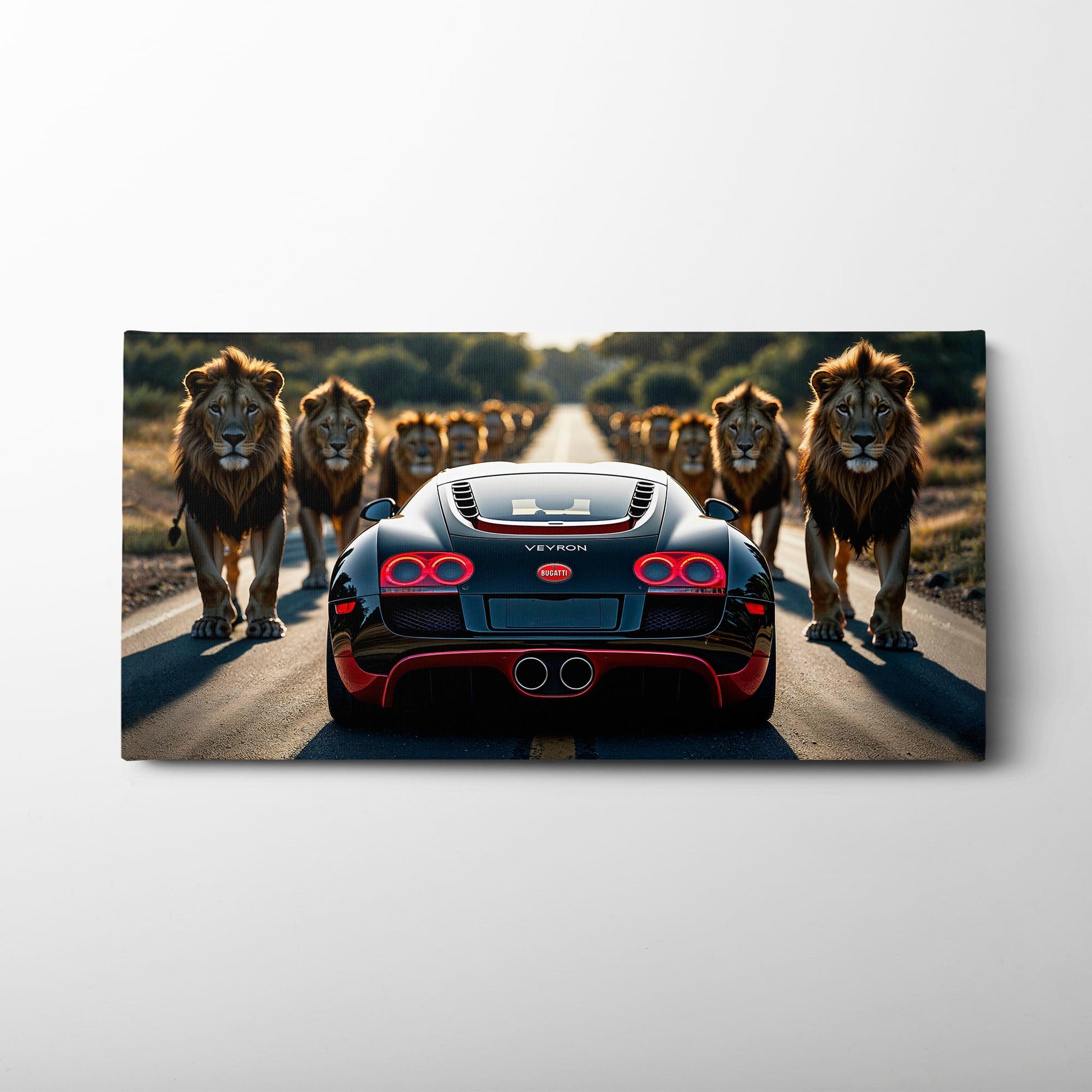 Bugatti Veyron Lion Pride Wall Art Supercar Motivational Canvas Print Cars