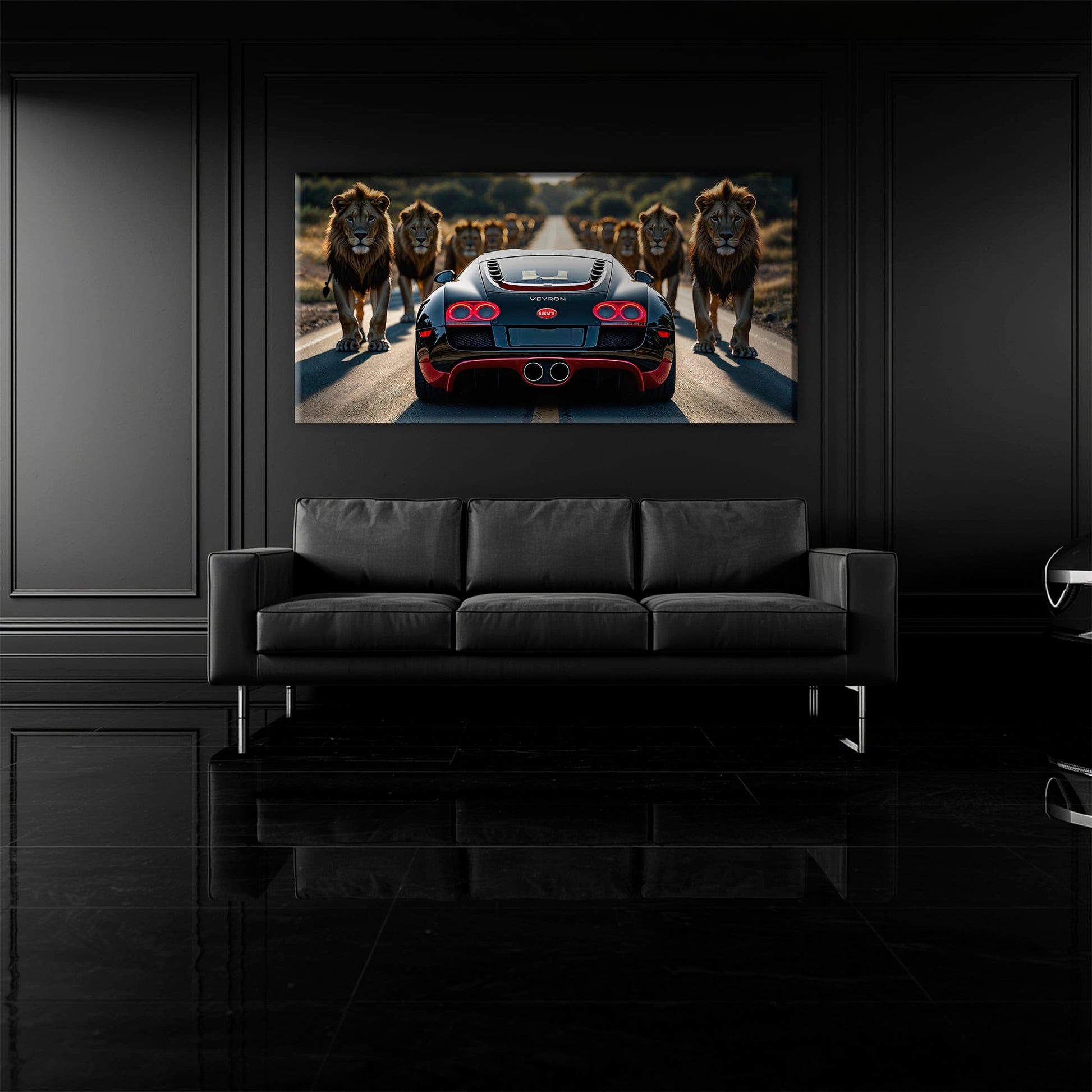 Bugatti Veyron Lion Pride Wall Art Supercar Motivational Canvas Print Cars