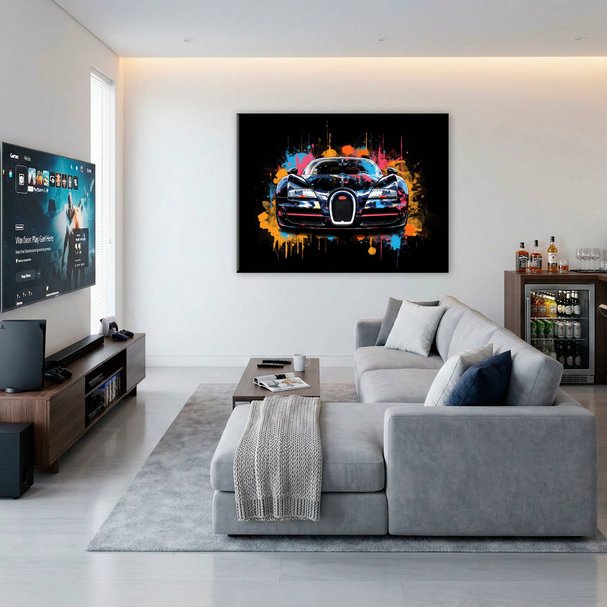 Bugatti Veyron Wall Art – Pop Art Supercar Canvas Print-Street Art Cars