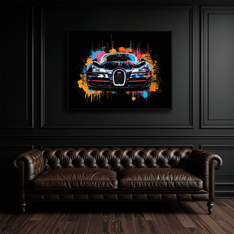 Bugatti Veyron Wall Art – Pop Art Supercar Canvas Print-Street Art Cars