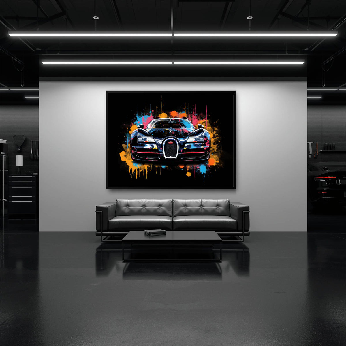 Bugatti Veyron Wall Art – Pop Art Supercar Canvas Print-Street Art Cars