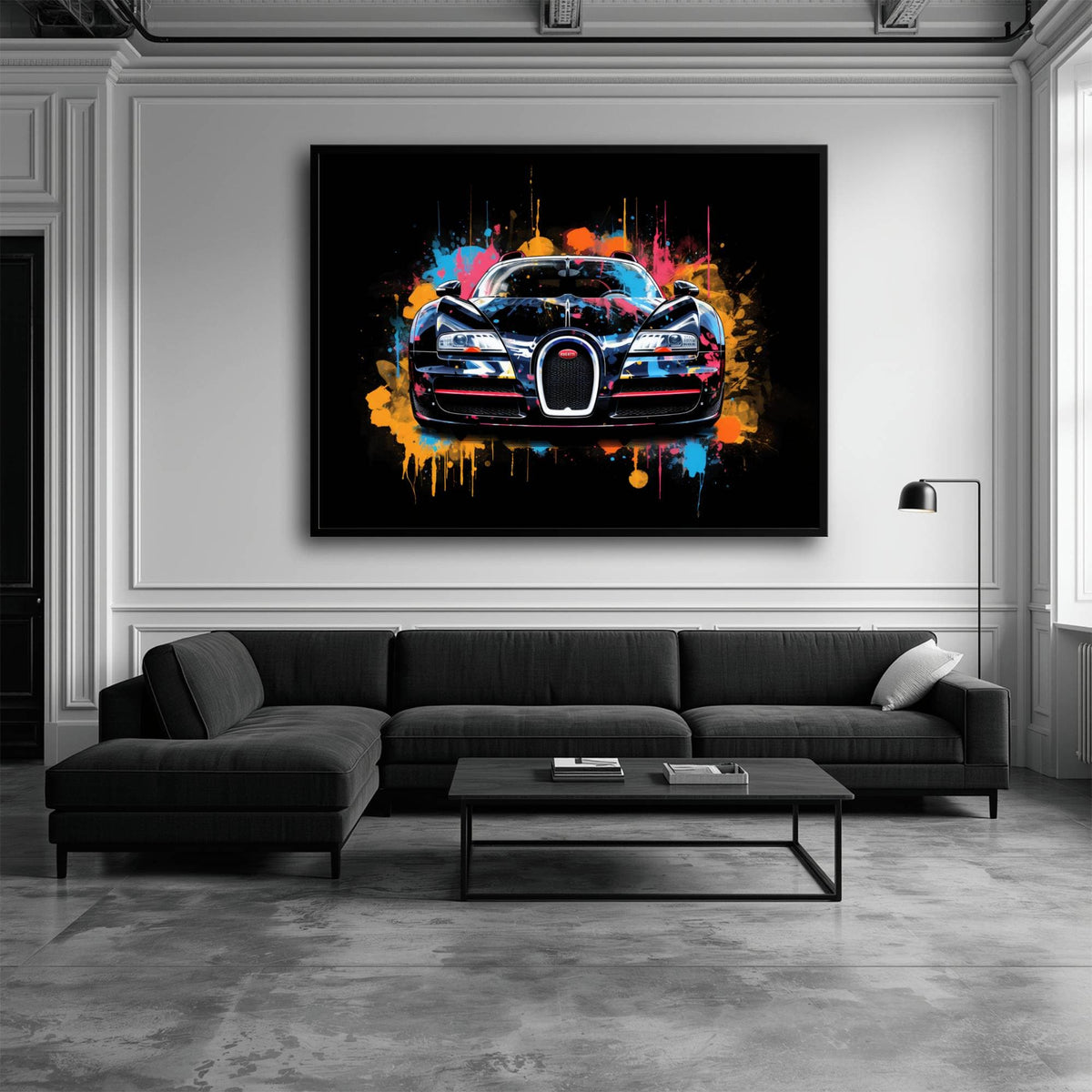Bugatti Veyron Wall Art – Pop Art Supercar Canvas Print-Street Art Cars