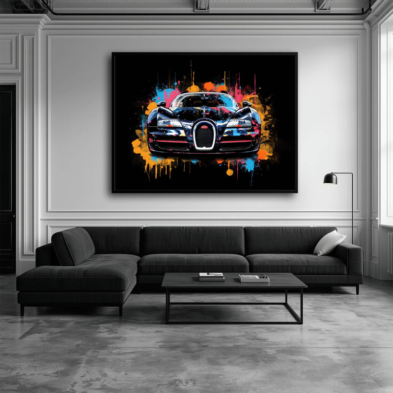Bugatti Veyron Wall Art – Pop Art Supercar Canvas Print-Street Art Cars
