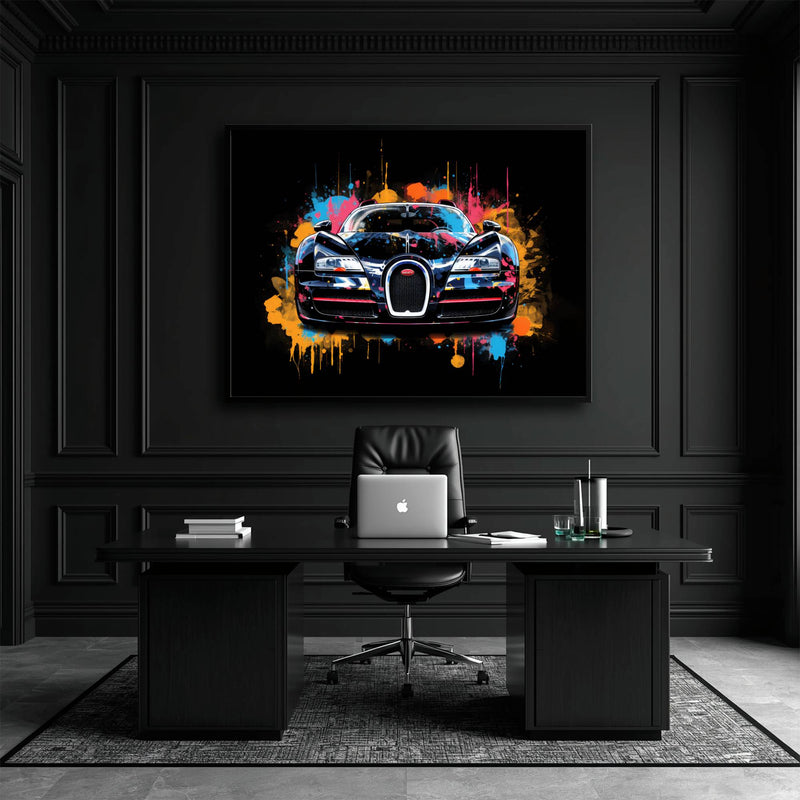 Bugatti Veyron Wall Art – Pop Art Supercar Canvas Print-Street Art Cars