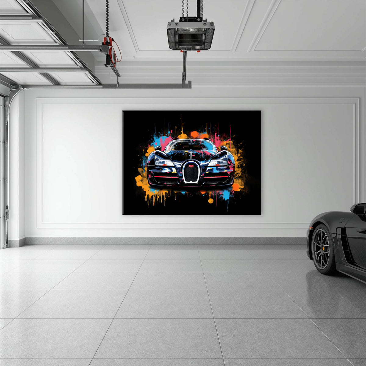 Bugatti Veyron Wall Art – Pop Art Supercar Canvas Print-Street Art Cars