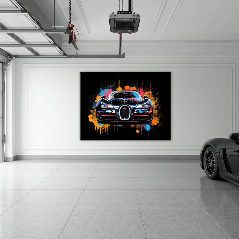 Bugatti Veyron Wall Art – Pop Art Supercar Canvas Print-Street Art Cars