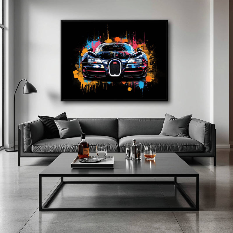 Bugatti Veyron Wall Art – Pop Art Supercar Canvas Print-Street Art Cars