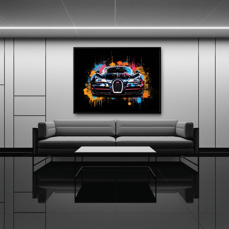Bugatti Veyron Wall Art – Pop Art Supercar Canvas Print-Street Art Cars