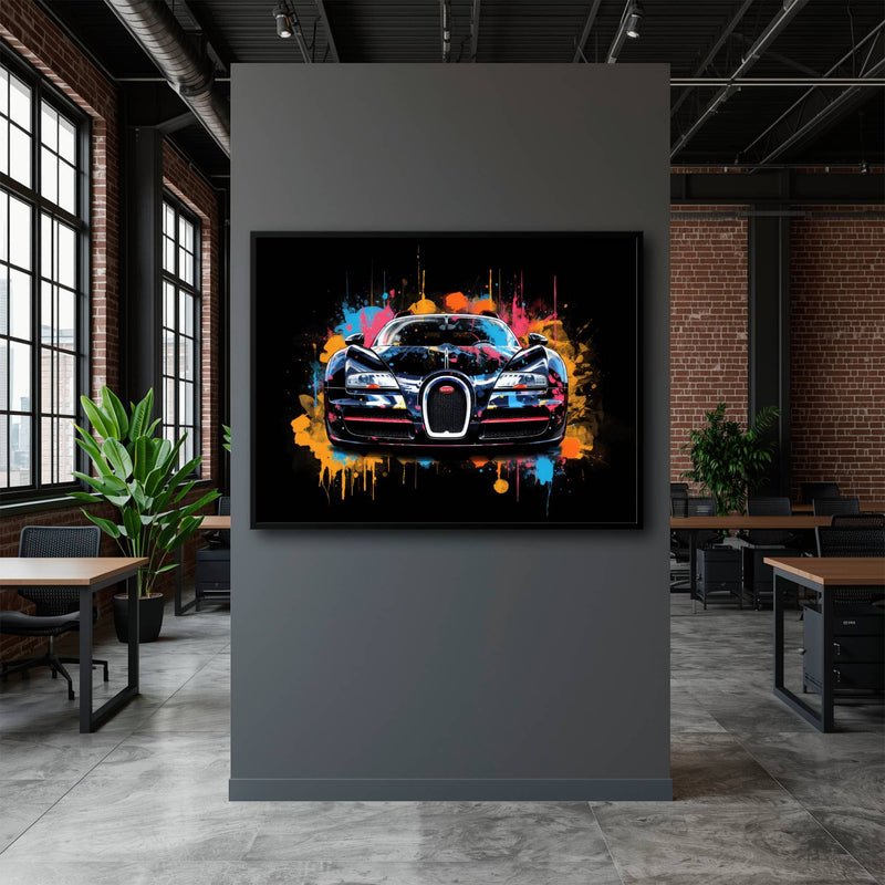Bugatti Veyron Wall Art – Pop Art Supercar Canvas Print-Street Art Cars