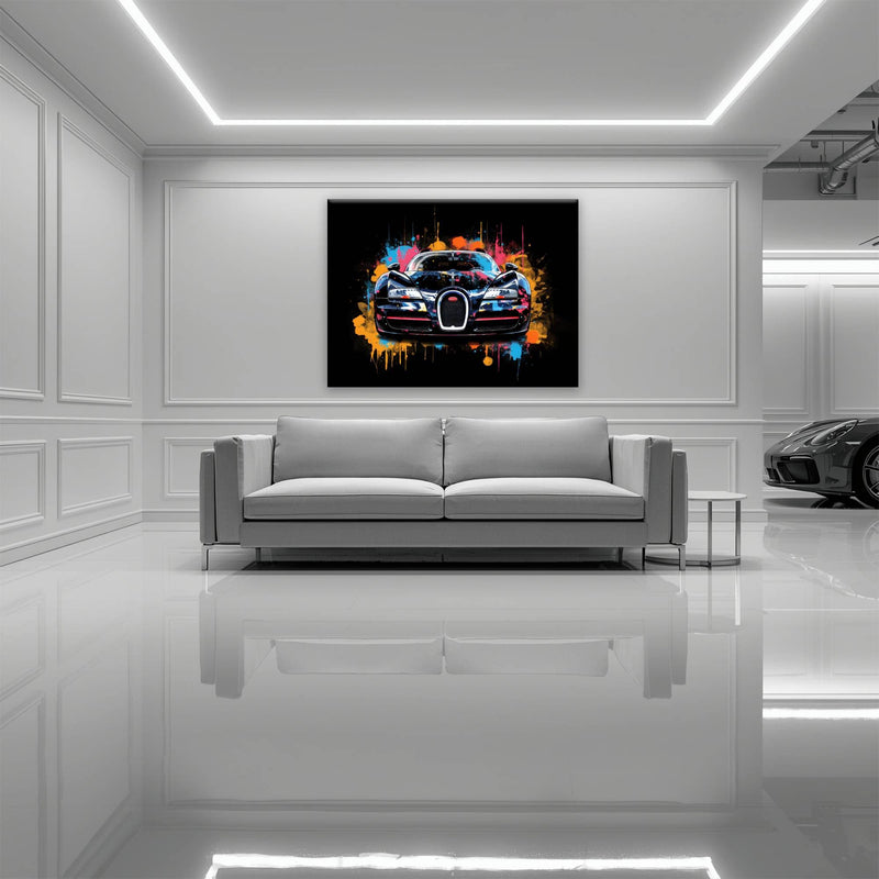 Bugatti Veyron Wall Art – Pop Art Supercar Canvas Print-Street Art Cars