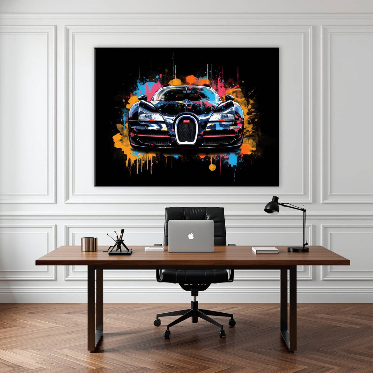 Bugatti Veyron Wall Art – Pop Art Supercar Canvas Print-Street Art Cars