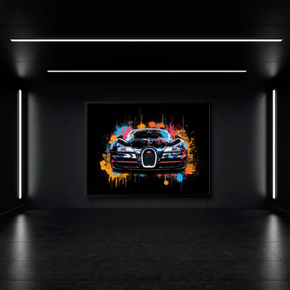 Bugatti Veyron Wall Art – Pop Art Supercar Canvas Print-Street Art Cars