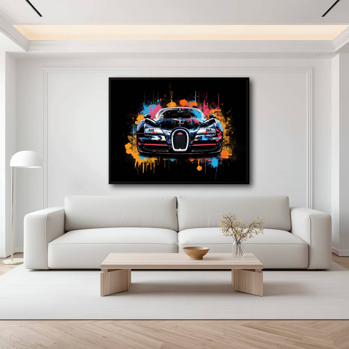 Bugatti Veyron Wall Art – Pop Art Supercar Canvas Print-Street Art Cars