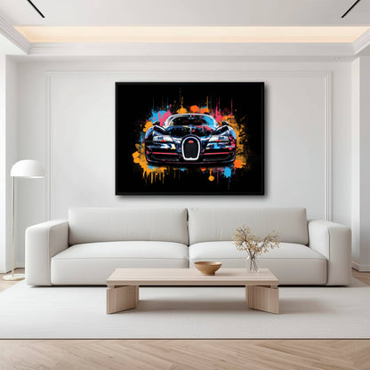 Bugatti Veyron Wall Art – Pop Art Supercar Canvas Print-Street Art Cars