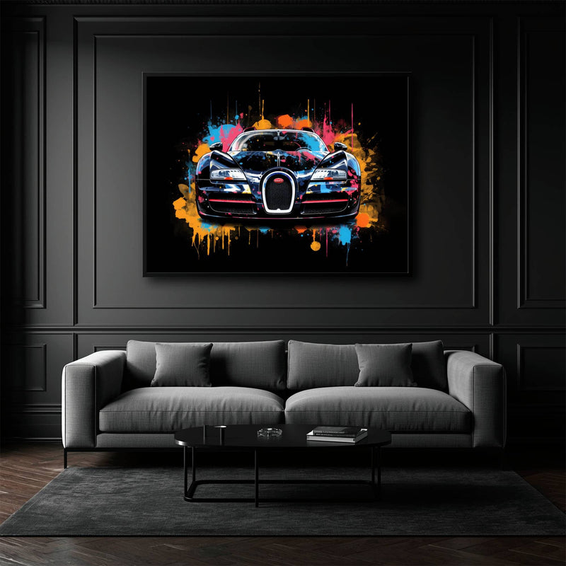 Bugatti Veyron Wall Art – Pop Art Supercar Canvas Print-Street Art Cars