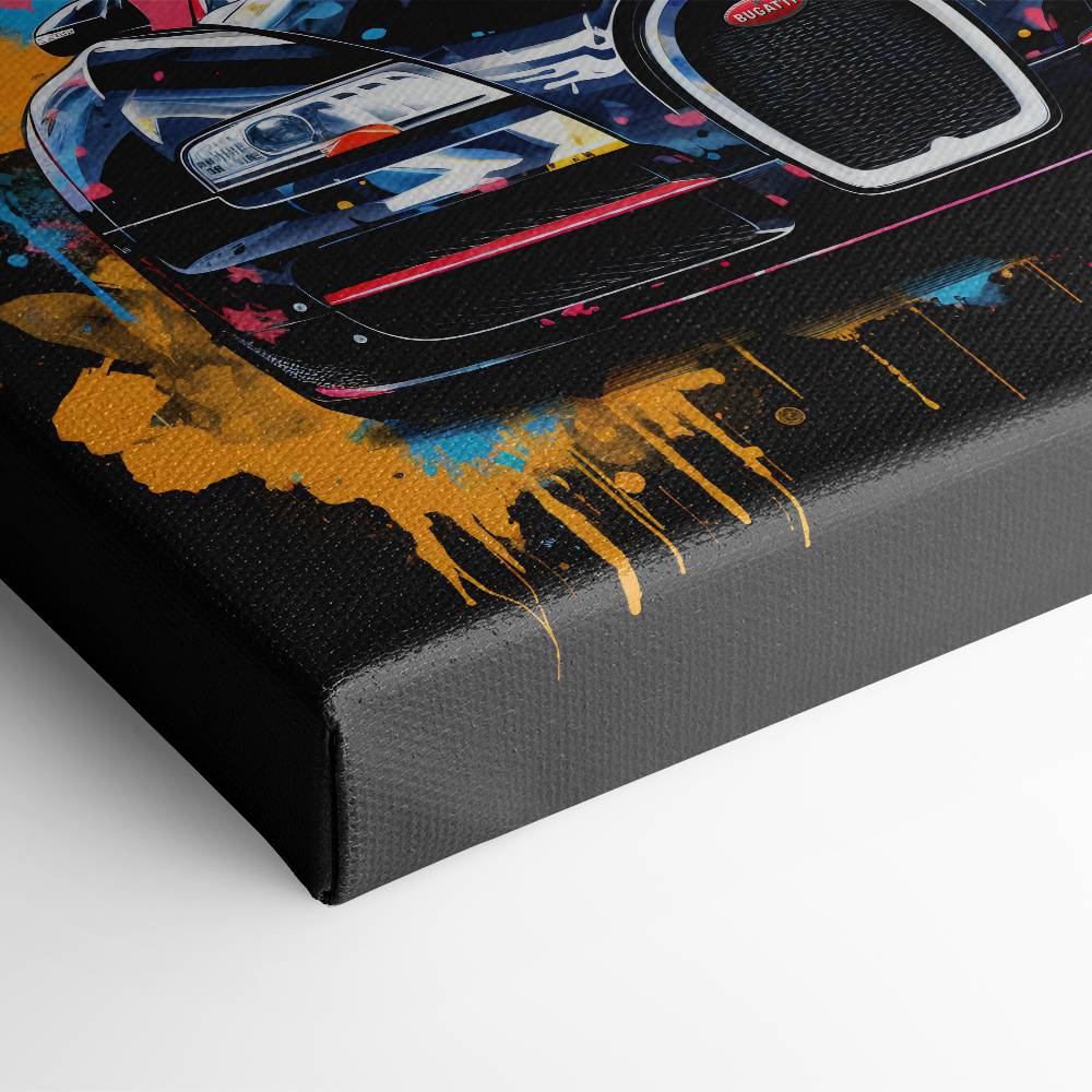 Bugatti Veyron Wall Art – Pop Art Supercar Canvas Print-Street Art Cars