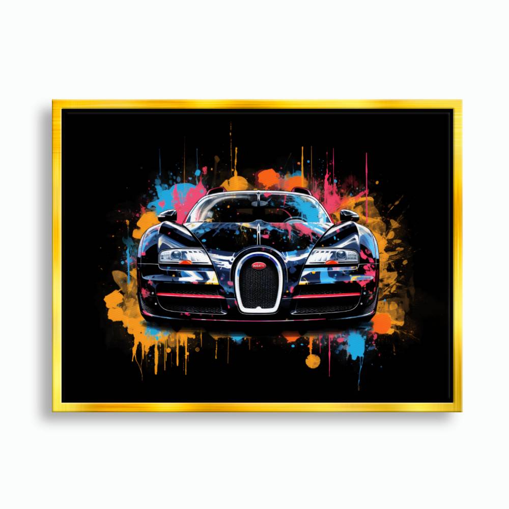 Bugatti Veyron Wall Art – Pop Art Supercar Canvas Print-Street Art Cars