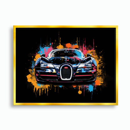 Bugatti Veyron Wall Art – Pop Art Supercar Canvas Print-Street Art Cars