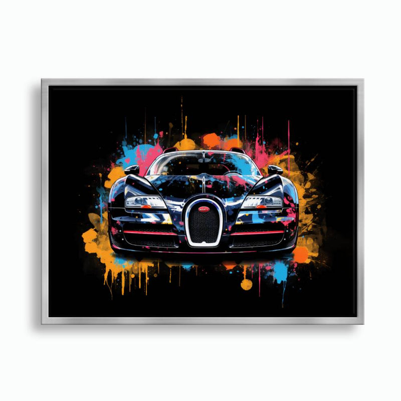 Bugatti Veyron Wall Art – Pop Art Supercar Canvas Print-Street Art Cars