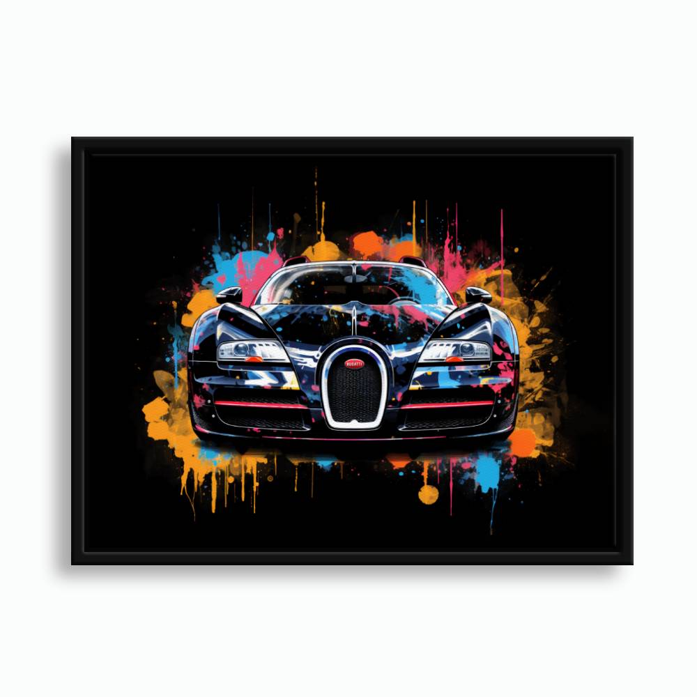 Bugatti Veyron Wall Art – Pop Art Supercar Canvas Print-Street Art Cars