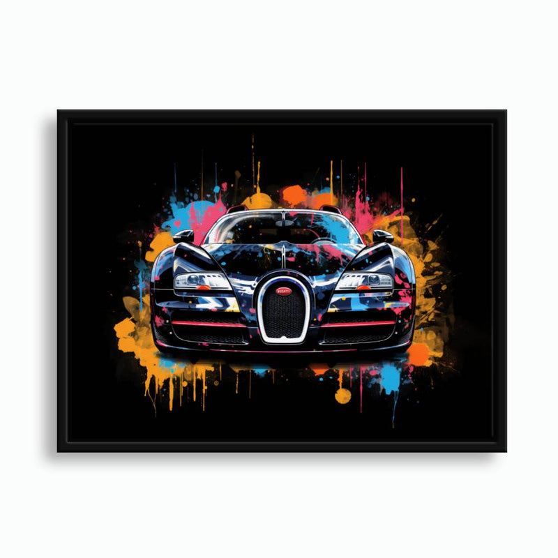 Bugatti Veyron Wall Art – Pop Art Supercar Canvas Print-Street Art Cars