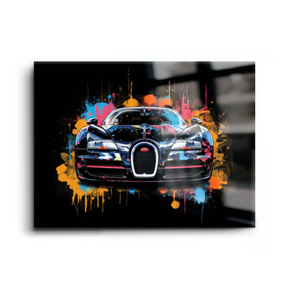 Bugatti Veyron Wall Art – Pop Art Supercar Canvas Print-Street Art Cars