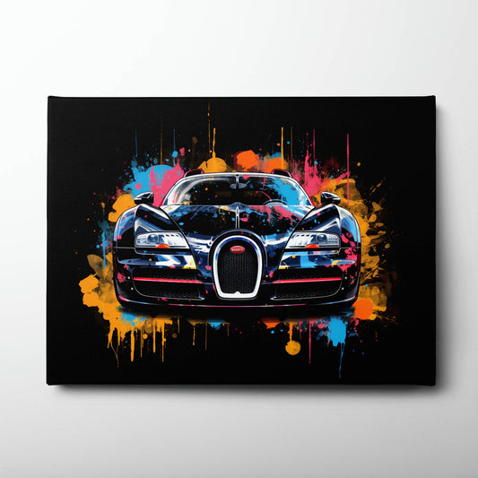 Bugatti Veyron Wall Art – Pop Art Supercar Canvas Print-Street Art Cars