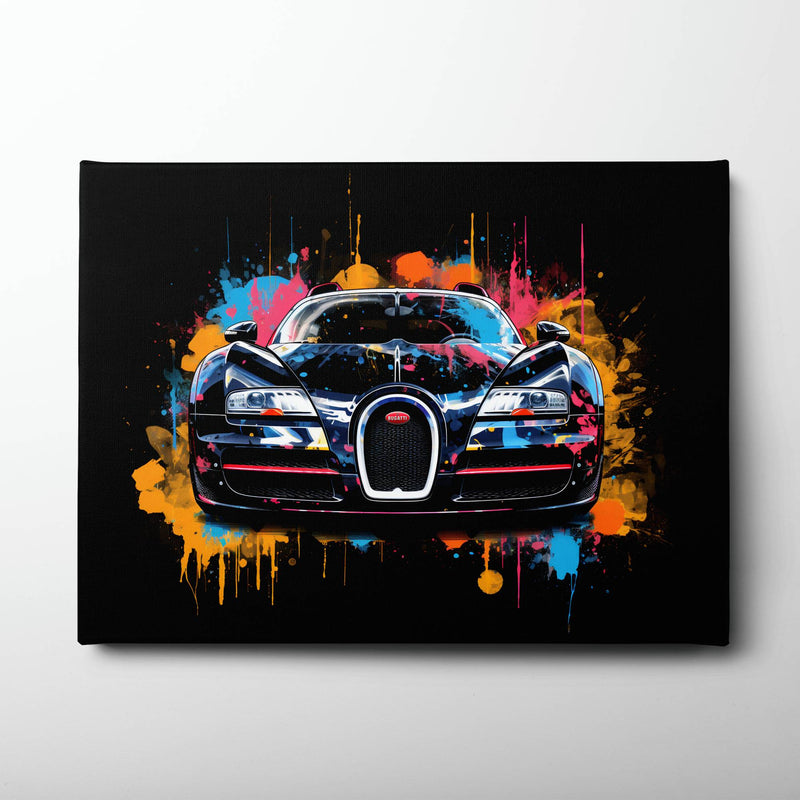 Bugatti Veyron Wall Art – Pop Art Supercar Canvas Print-Street Art Cars