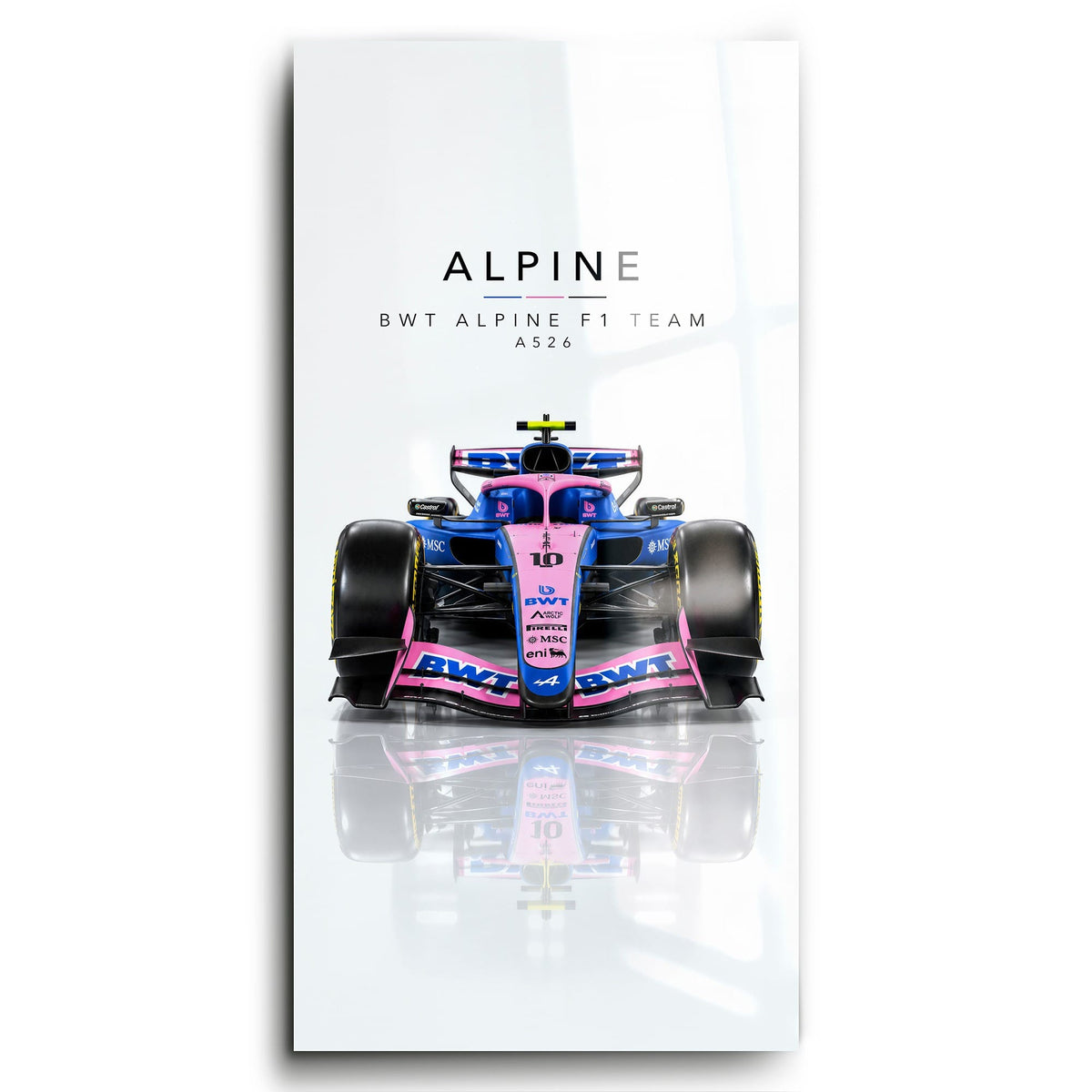BWT Alpine F1 Team A526 Wall Art | Formula 1 Decor Cars