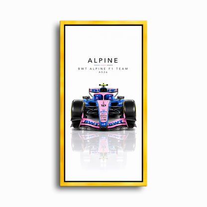 BWT Alpine F1 Team A526 Wall Art | Formula 1 Decor Cars