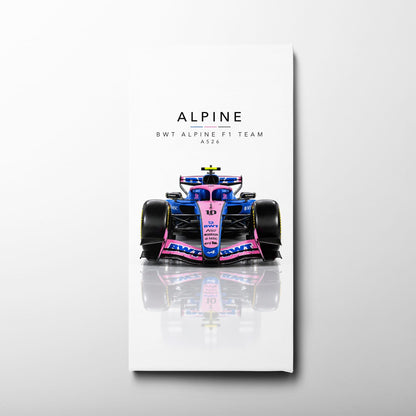 BWT Alpine F1 Team A526 Wall Art | Formula 1 Decor Cars
