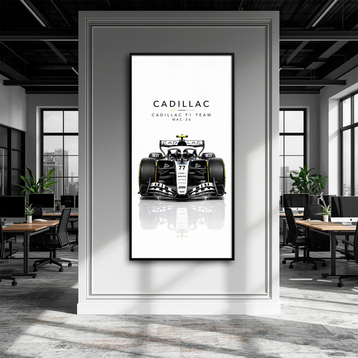 Cadillac F1 Team MAC-26 Wall Art | Formula 1 Decor Cars