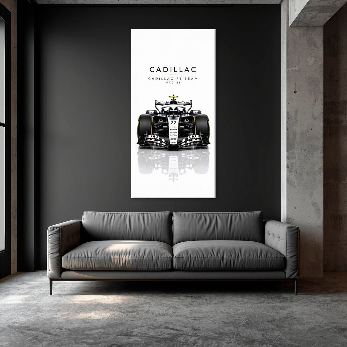 Cadillac F1 Team MAC-26 Wall Art | Formula 1 Decor Cars