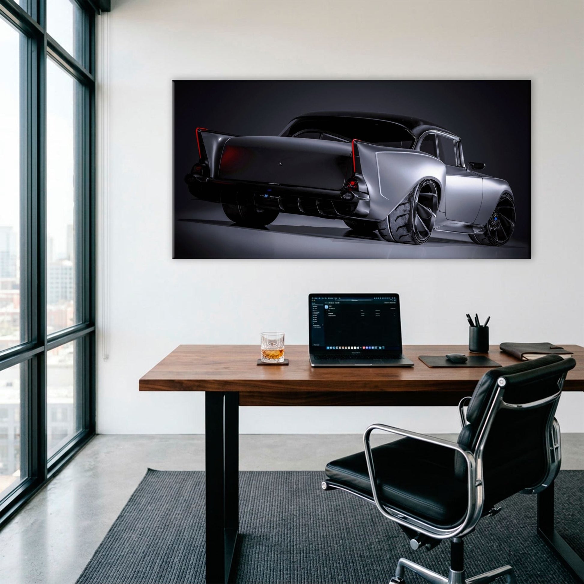 Vintage Chevrolet Bel Air Wall Art | Classic American Car Canvas Print Cars