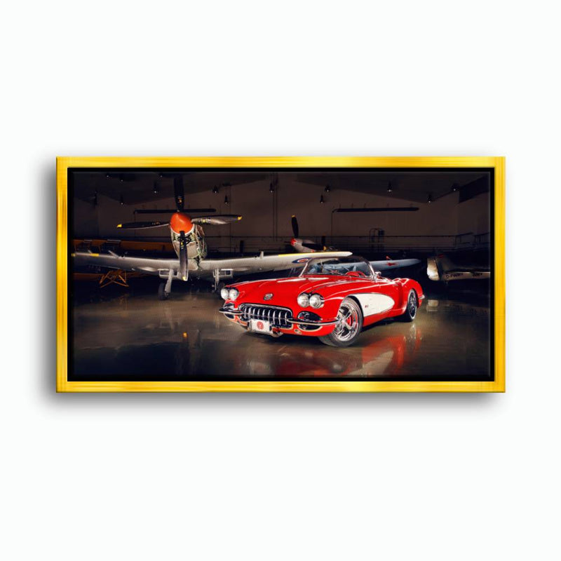 Vintage Chevrolet Corvette C1 Wall Art – Retro Muscle Car Canvas Print Cars