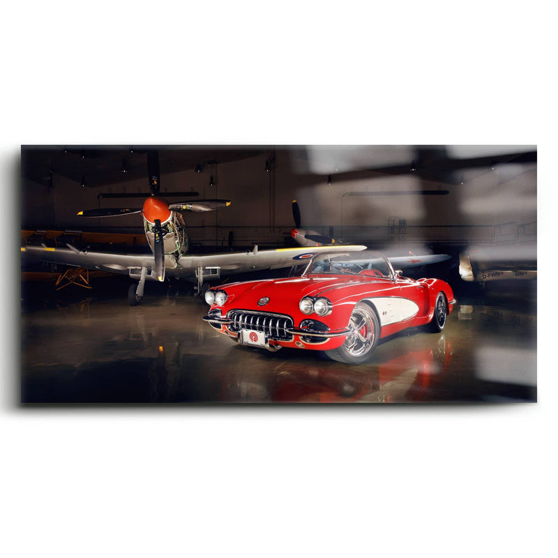 Vintage Chevrolet Corvette C1 Wall Art – Retro Muscle Car Canvas Print Cars