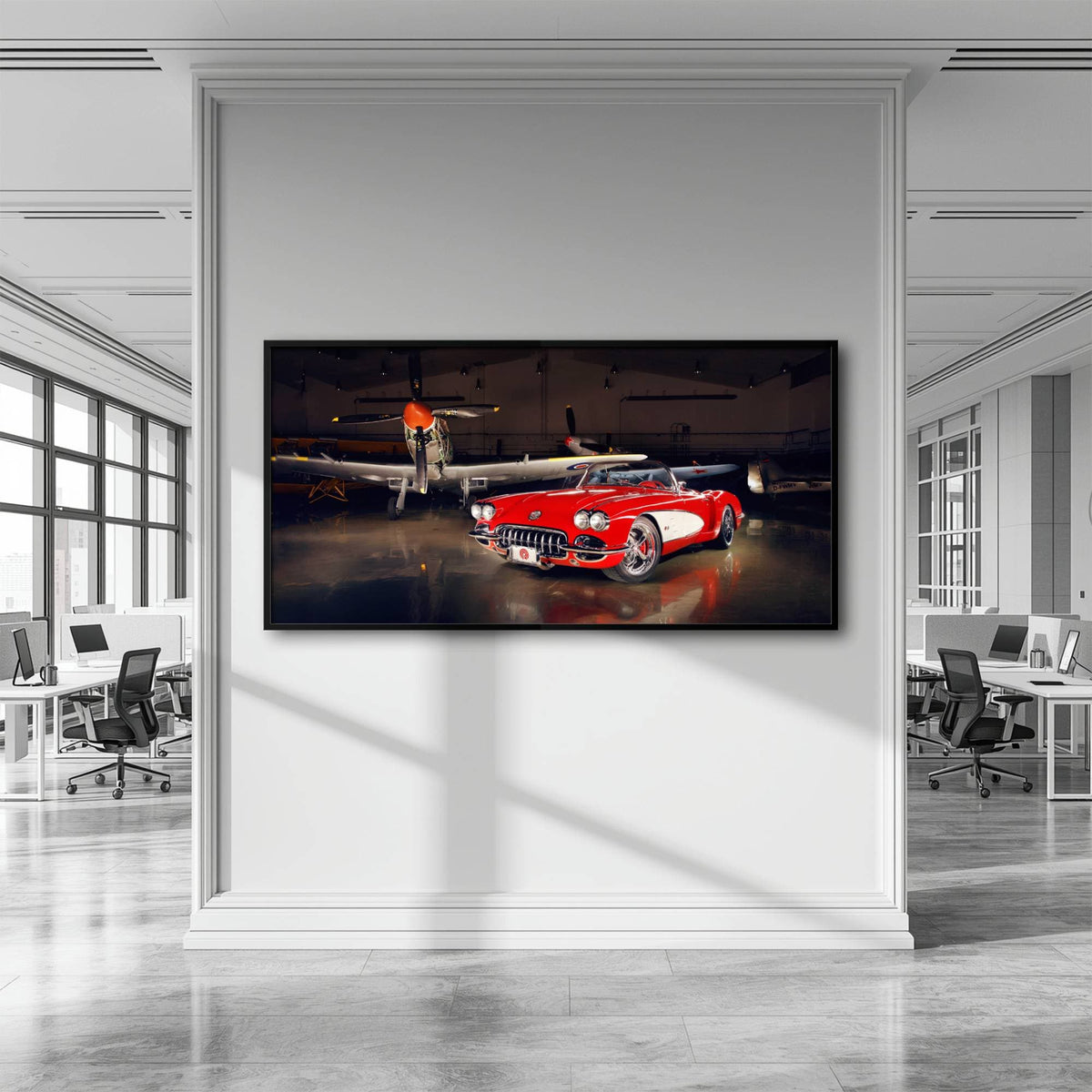 Vintage Chevrolet Corvette C1 Wall Art – Retro Muscle Car Canvas Print Cars