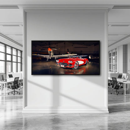 Vintage Chevrolet Corvette C1 Wall Art – Retro Muscle Car Canvas Print Cars