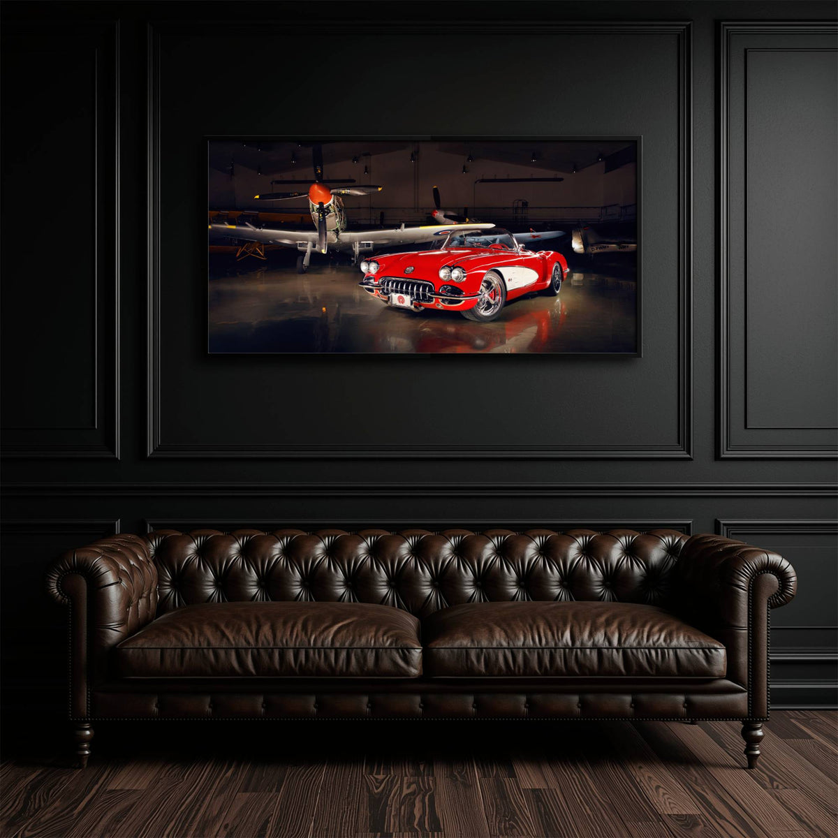 Vintage Chevrolet Corvette C1 Wall Art – Retro Muscle Car Canvas Print Cars