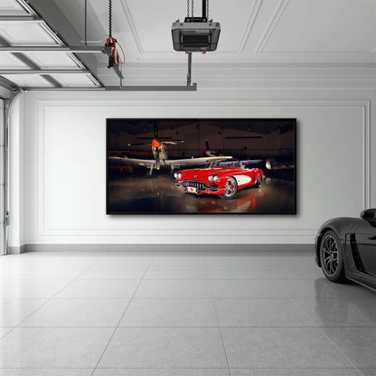 Vintage Chevrolet Corvette C1 Wall Art – Retro Muscle Car Canvas Print Cars