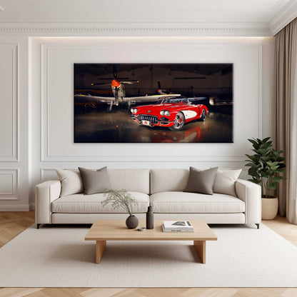 Vintage Chevrolet Corvette C1 Wall Art – Retro Muscle Car Canvas Print Cars