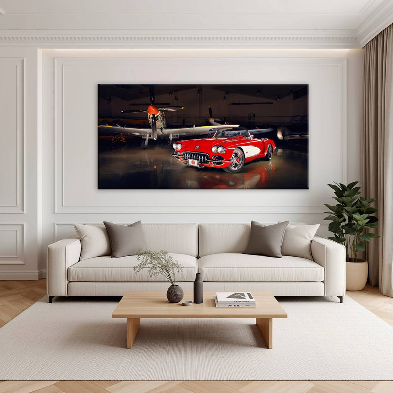 Vintage Chevrolet Corvette C1 Wall Art – Retro Muscle Car Canvas Print Cars