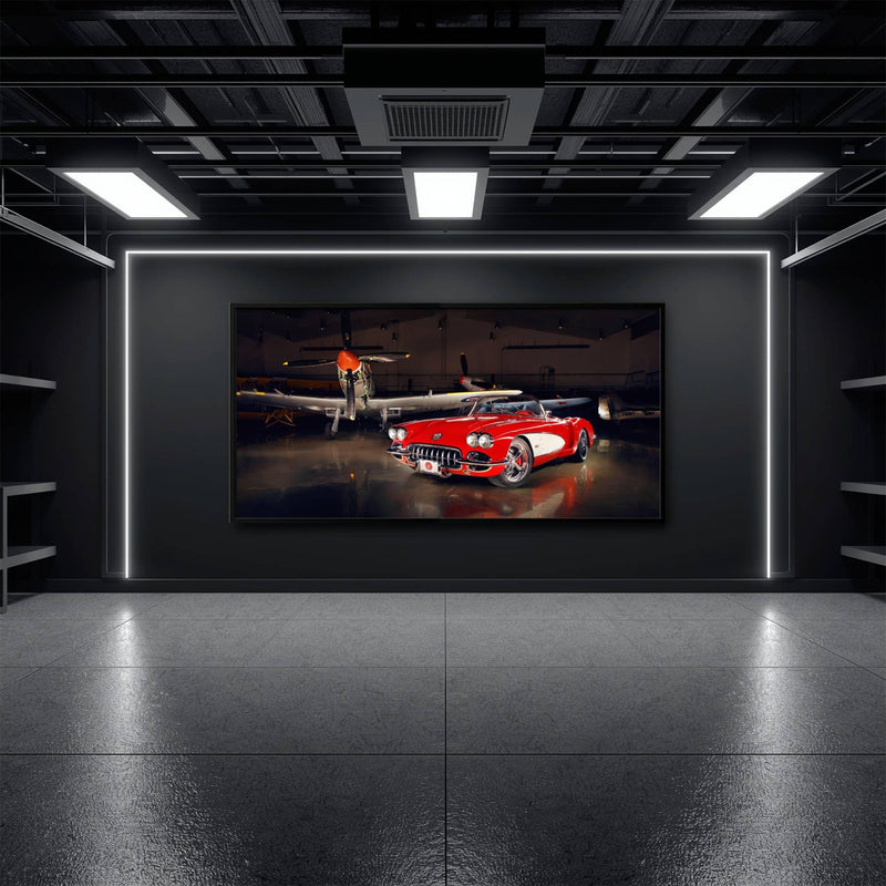 Vintage Chevrolet Corvette C1 Wall Art – Retro Muscle Car Canvas Print Cars