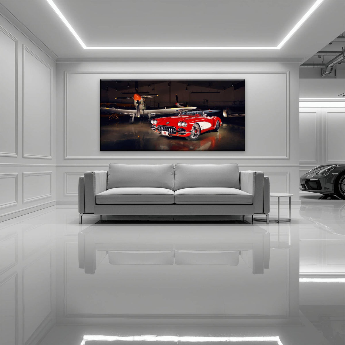 Vintage Chevrolet Corvette C1 Wall Art – Retro Muscle Car Canvas Print Cars