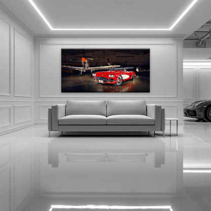 Vintage Chevrolet Corvette C1 Wall Art – Retro Muscle Car Canvas Print Cars