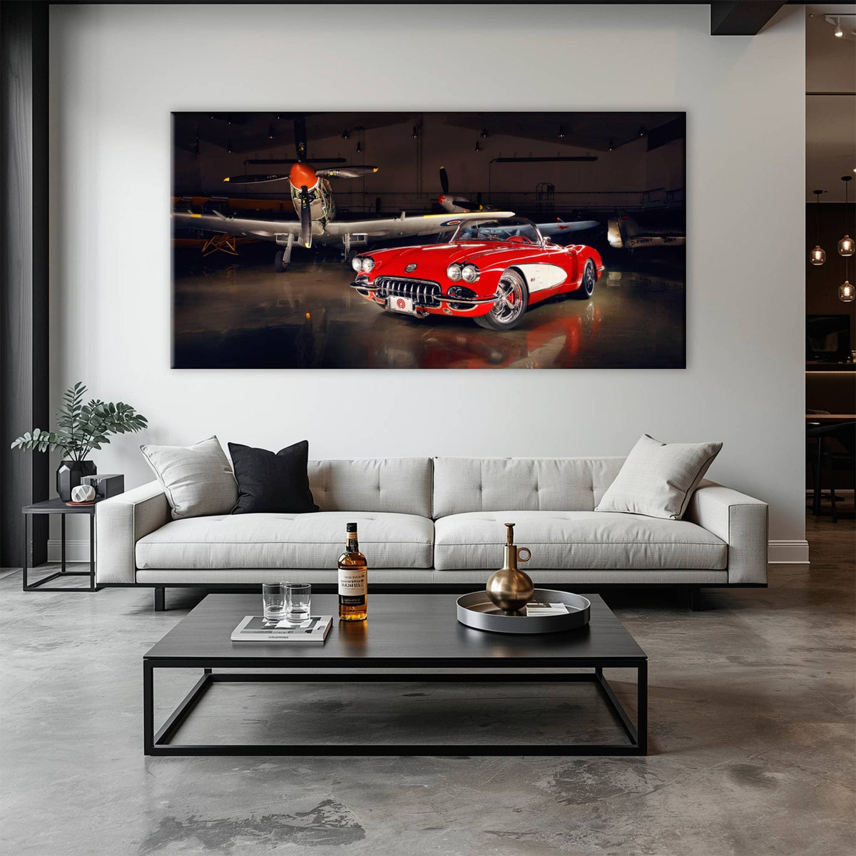 Vintage Chevrolet Corvette C1 Wall Art – Retro Muscle Car Canvas Print Cars